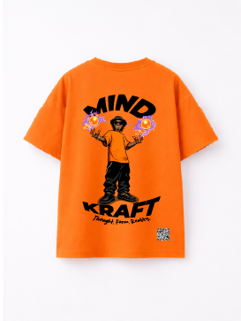 Afro-Wizard Tshirt Orange - Back